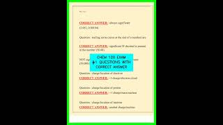 Chem 120 Exam Questions With Correct Answer Video