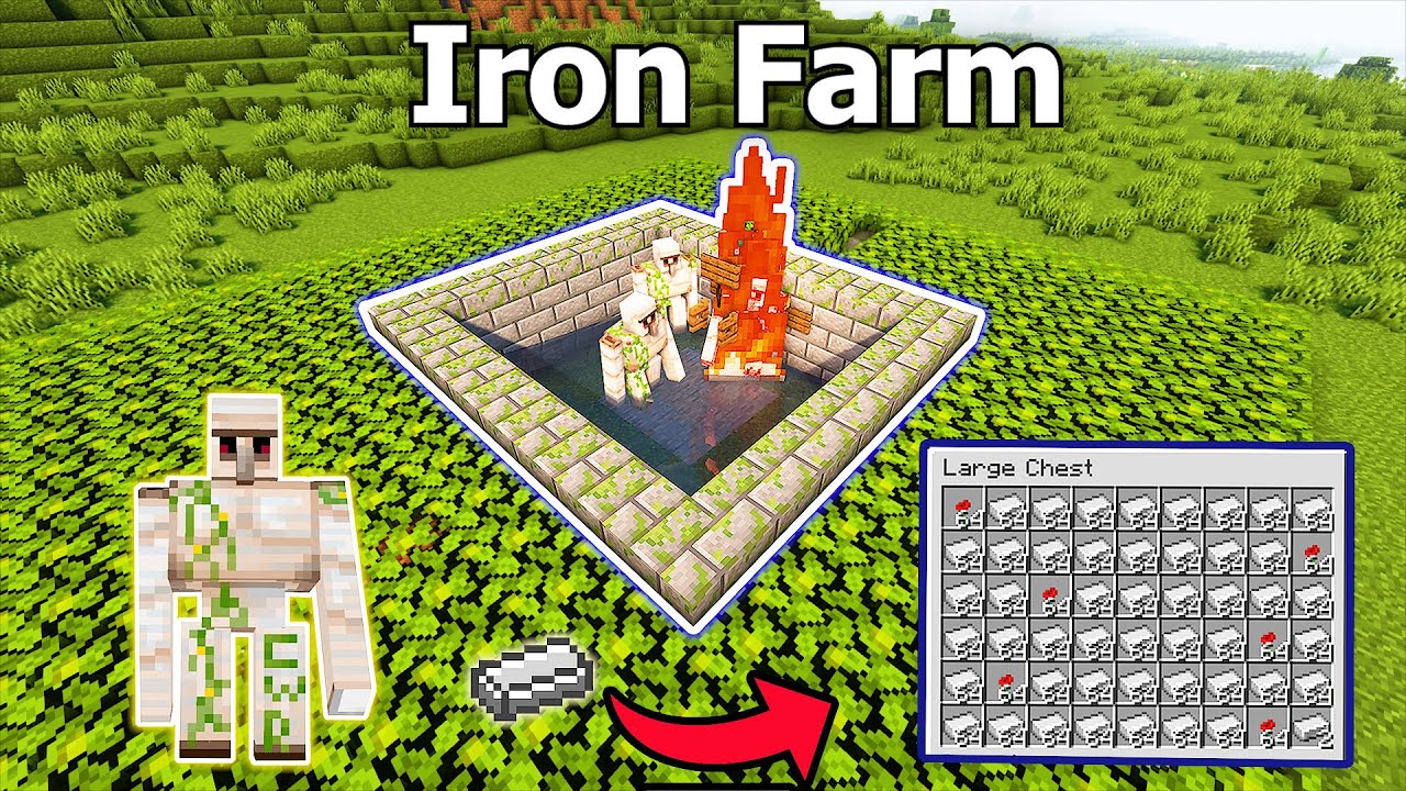 Farm de ferro para minecraft 1.20! #minecraft #farmdeferro #farm #surv