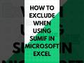 How to exclude certain criteria when using sumif in #microsoftexcel