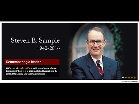 Steven Sample Dr. Steven B. Sample Interfaith Memorial at USC - YouTube