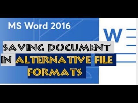 HOW TO SAVE A DOCUMENT IN ALTERNATIVE FILE FORMATS