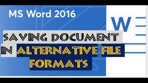 HOW TO SAVE A DOCUMENT IN ALTERNATIVE FILE FORMATS
