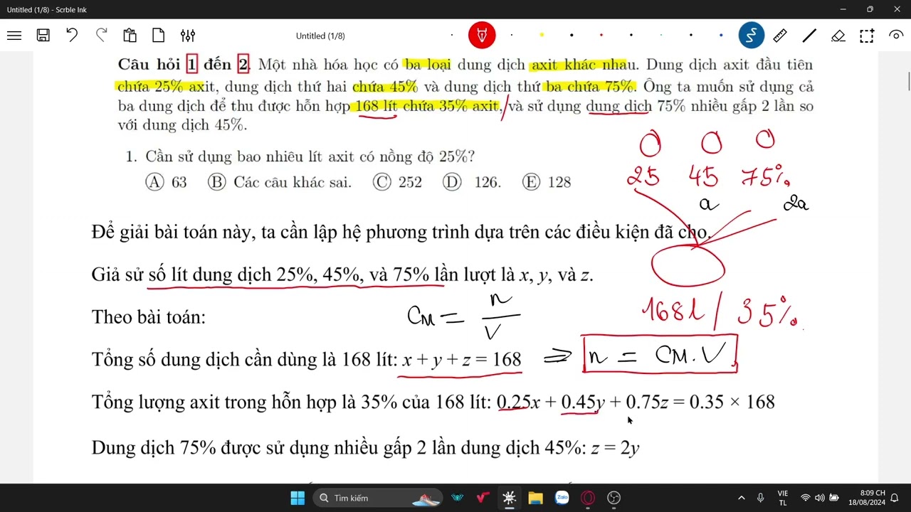 Giải đề thi CK HK232 - Đại Số Tuyến Tính ĐHBKHCM