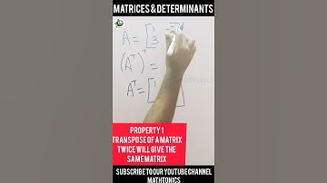 Transpose of a Transpose | Matrices & Determinants | CBSE | Tamilnadu Samacheer kalvi | #Shorts