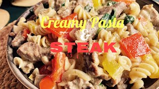 CREAMY PASTA & STEAK #cookingwithjudycaldwell #steak #pasta