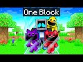 Locked on one block with smiling critters in minecraft