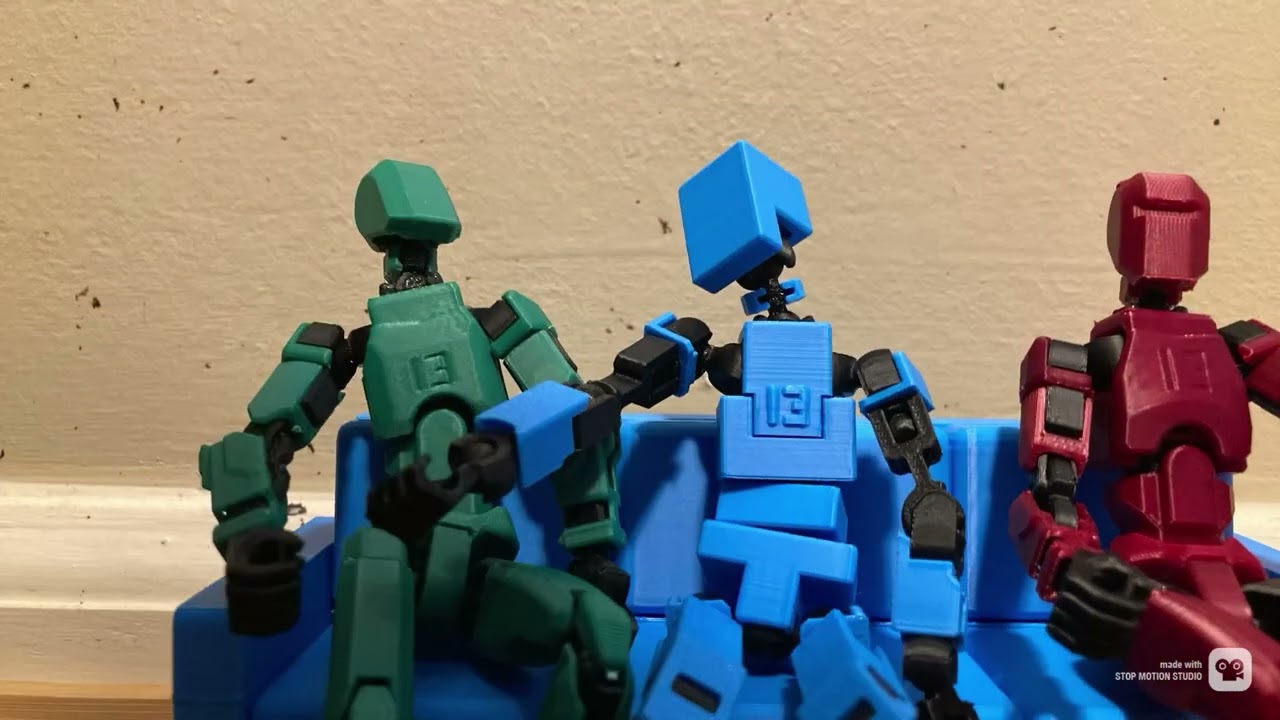Three 3D Printed Action Figures: E1S1