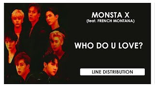 Video-Miniaturansicht von „MONSTA X - WHO DO U LOVE? ft. French Montana (Color coded)|Line Distribution“