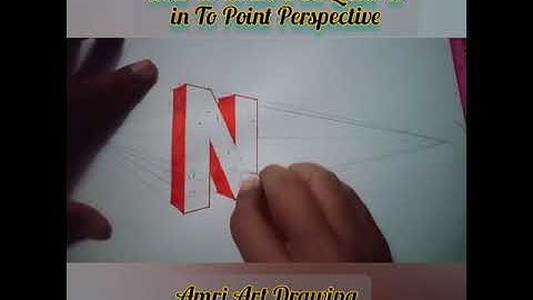 How to draw a 3d letter N in 2 point Perspective #Short