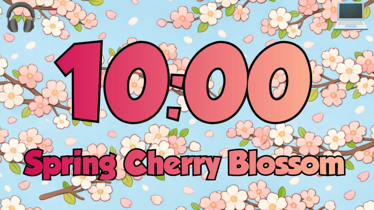 10 Minute Cherry Blossom Spring Timer 🌸 | Relaxing Sakura Countdown with Falling Petals