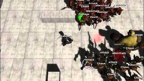 Unity 4 Mecanim Animator+PathFinder Patrol/Chase/Attack/Damage/Death NPC Melee/Range Test #11