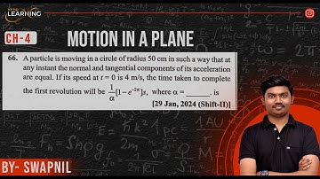 A particle is moving in a circle of radius 50 cm in such a way that at any instant the normal and ta