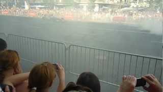 Jenson Button burnout in Budapest. Vodafone Belvárosi Nagydíj 2012.05.01