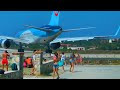 Skiathos  dangerous jet blast airport