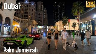 🇦🇪 DUBAI | PALM JUMEIRAH NIGHT WALK | LUXURY & BILLIONAIRE LIFESTYLE IN 4K HDR