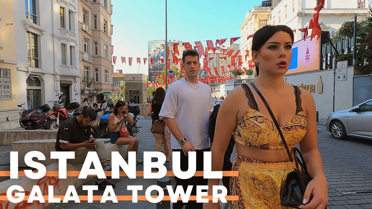 ⁣Istanbul 2022 Galata Tower 27 August Walking Tour | 4K UHD 60FPS | Şişhane To Istiklal Street