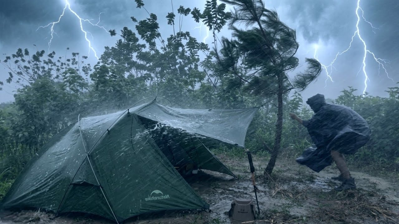 WORST EXPERIENCE OF BEING HIT BY A RAIN STORM ⛈️ Relaxing in bad ...