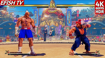 Sagat vs Akuma (Hardest AI) - Street Fighter V