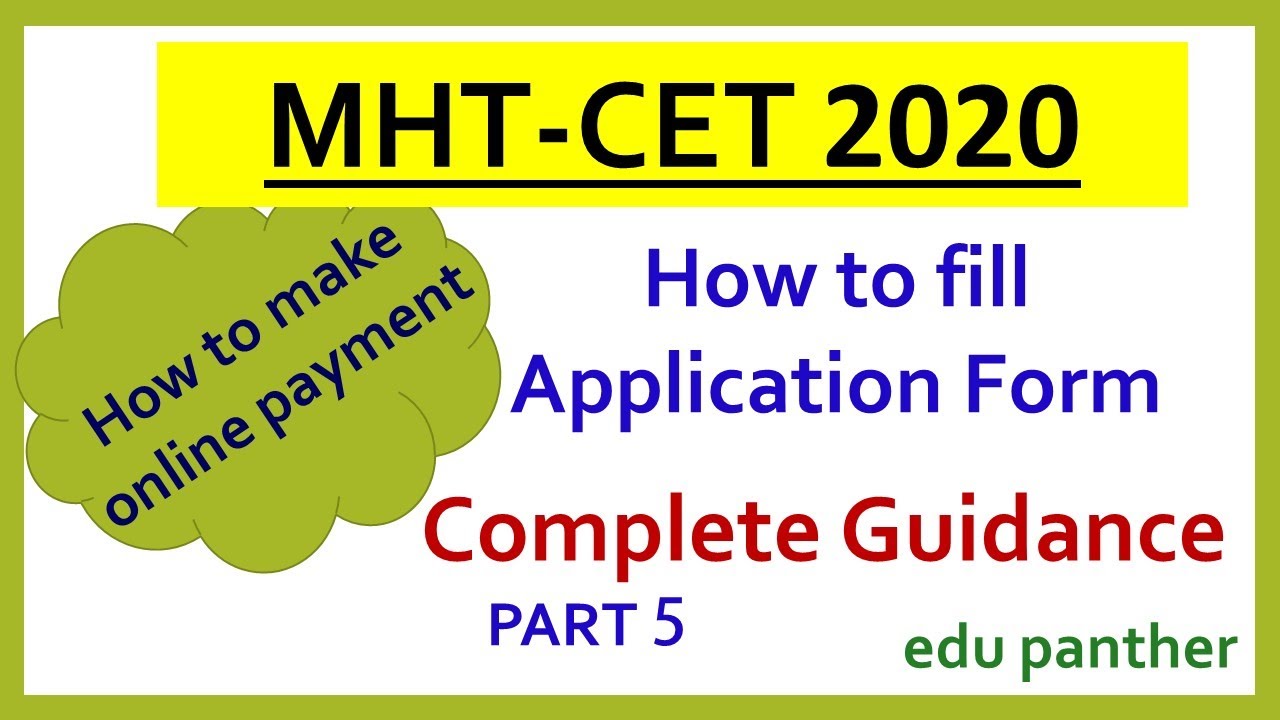 how to fill mht cet 2020 application form | how to make payment | part 5