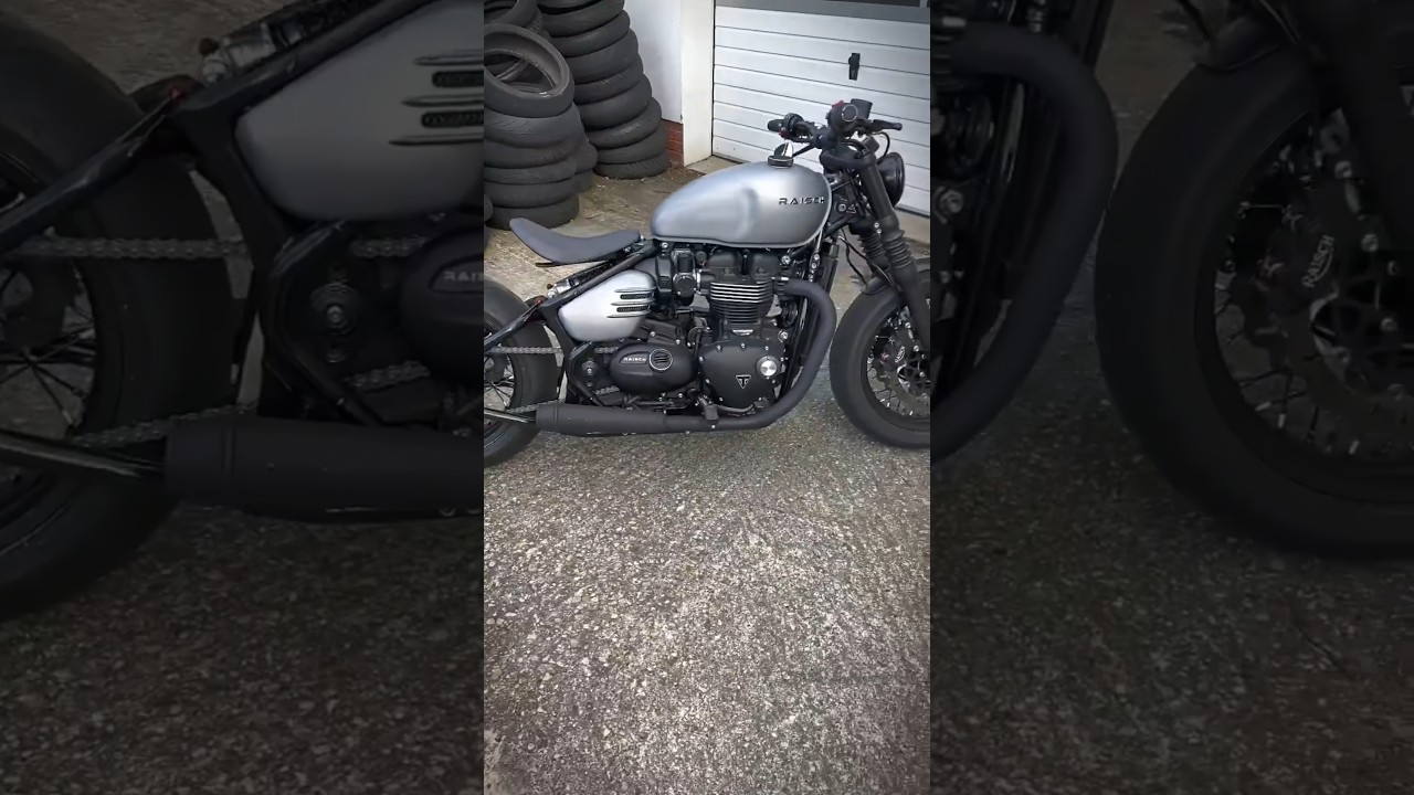 Triumph Race Bobber Zard Exhaust With X-Pipe Sound by Classicbike raisch 