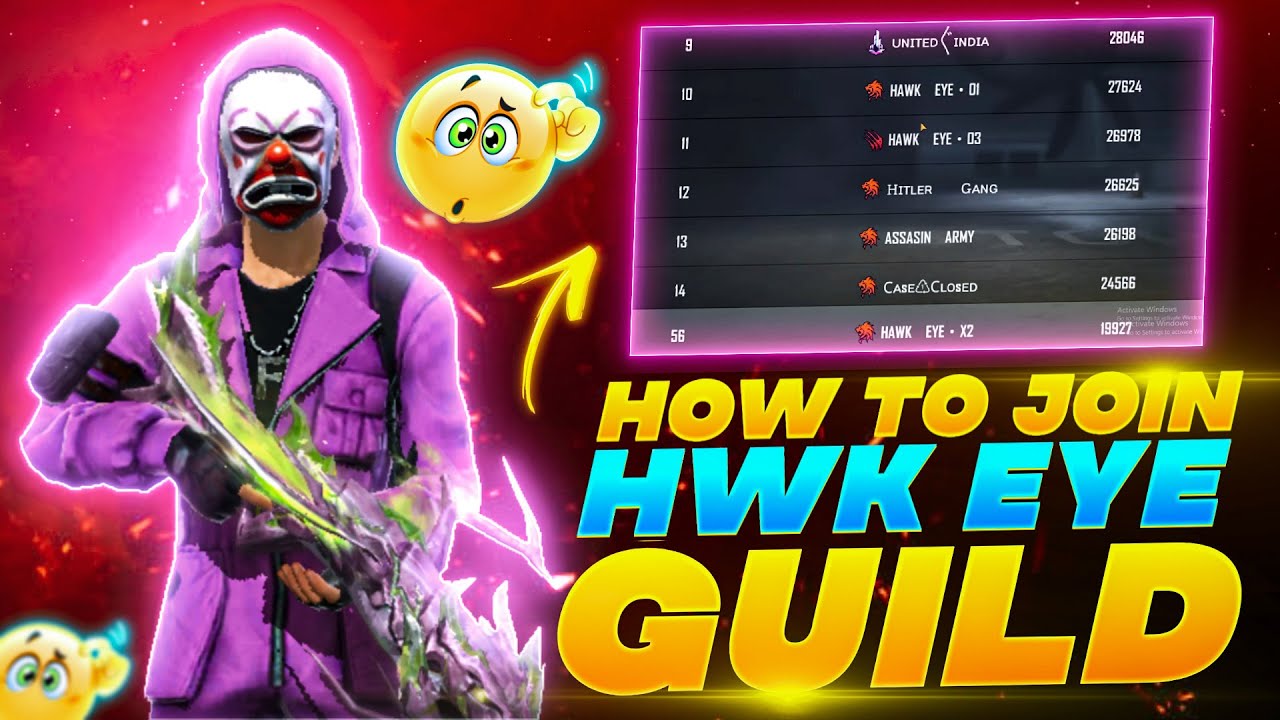 HOW TO JOIN HWK EYE GUILD // REGION TOP 1 GUILD INDIA // REQUIRMENT TO JOIN HWK GUILD