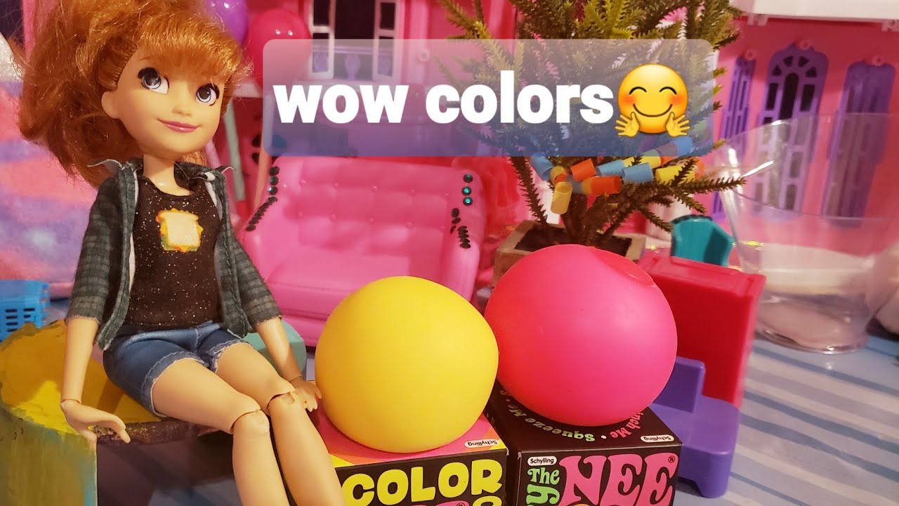 💜 Color changing pop it stress ball💖 asmr Fidget Toy with Elsa Anna 