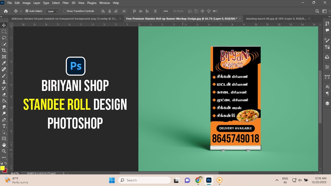 Biriyani Shop Standee Roll Design 