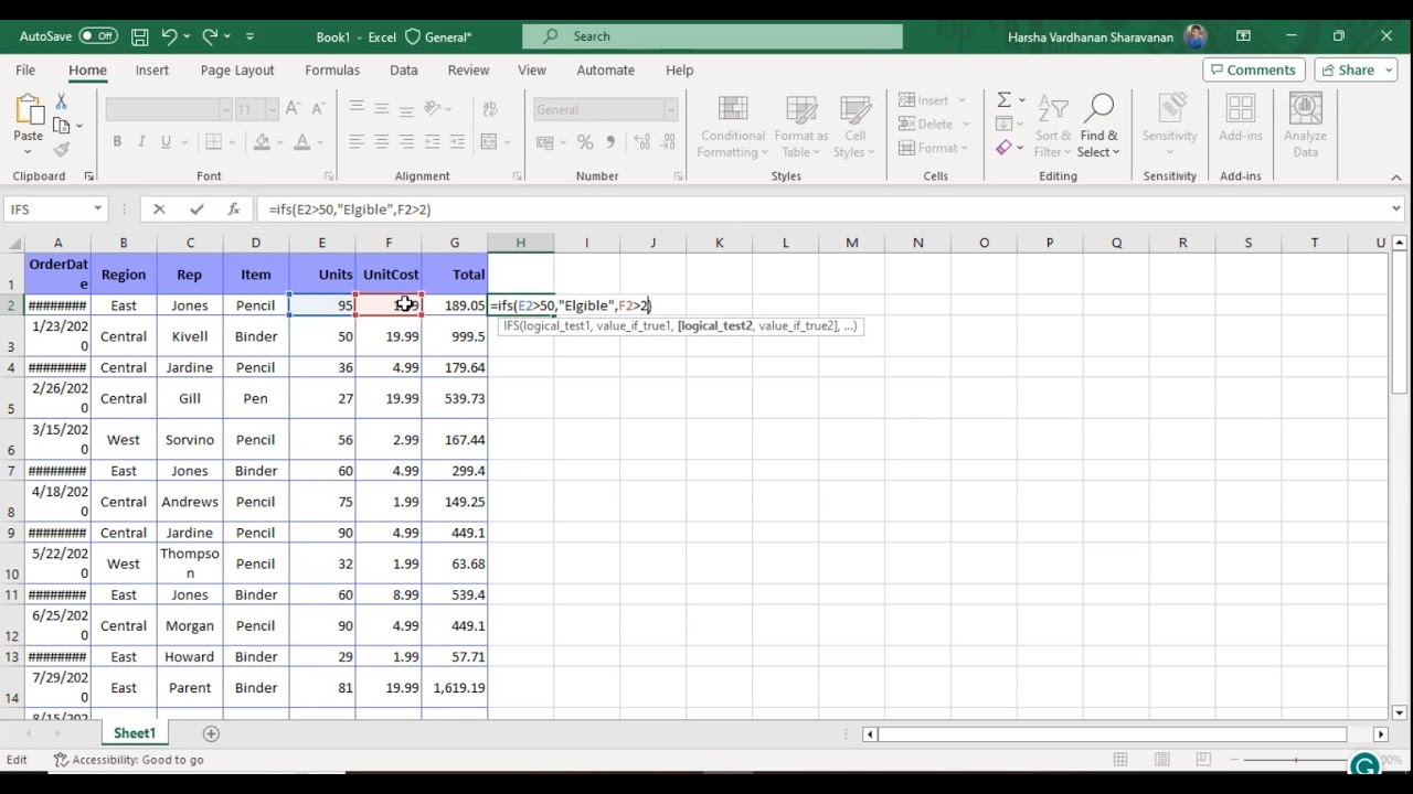 Count, Sum, AvgIF, AvgIFS part1