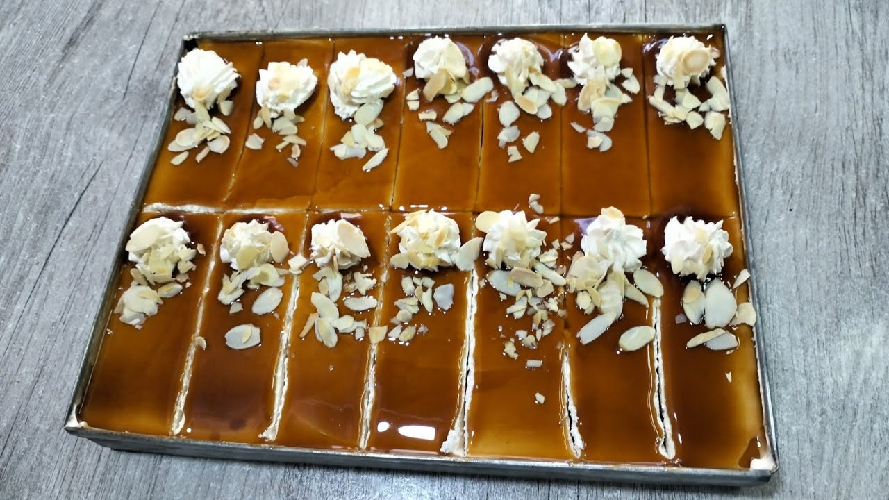 طرونش باتيسري بذوق الكراميل بدون بيض بدون حليب ينافس الجاهز بمكونات اقتصادية موجودة في كل بيت