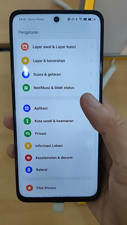 cara liat isi menu setting dan aplikasi