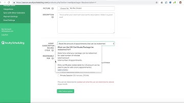 Setting up Memberships/Subscriptions in Acuity Scheduling
