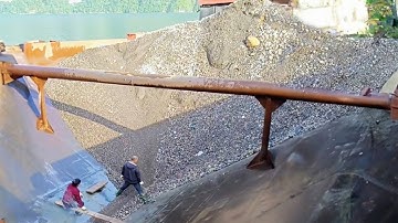 Ships Unloading Sand - The Higher The Pile, The More Dangerous It Is- Relaxing Video#unloading