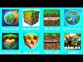 Minecraft, Roblox,PlanetCraft,RealmCraft,MultiCraft,World of Cubes,Exploration Craft,Block Craft 3D