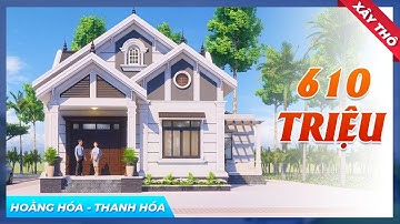 Mẫu Nhà Vườn Mái Thái Kiến Trúc Tân Cổ Điển Xây Thô 610 TRIỆU Tại Huyện Hoằng Hóa Tỉnh Thanh Hóa