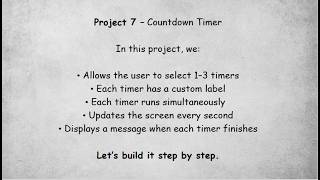 Countdown Timer (Multiple Timers) | Python Basics (Project 7)