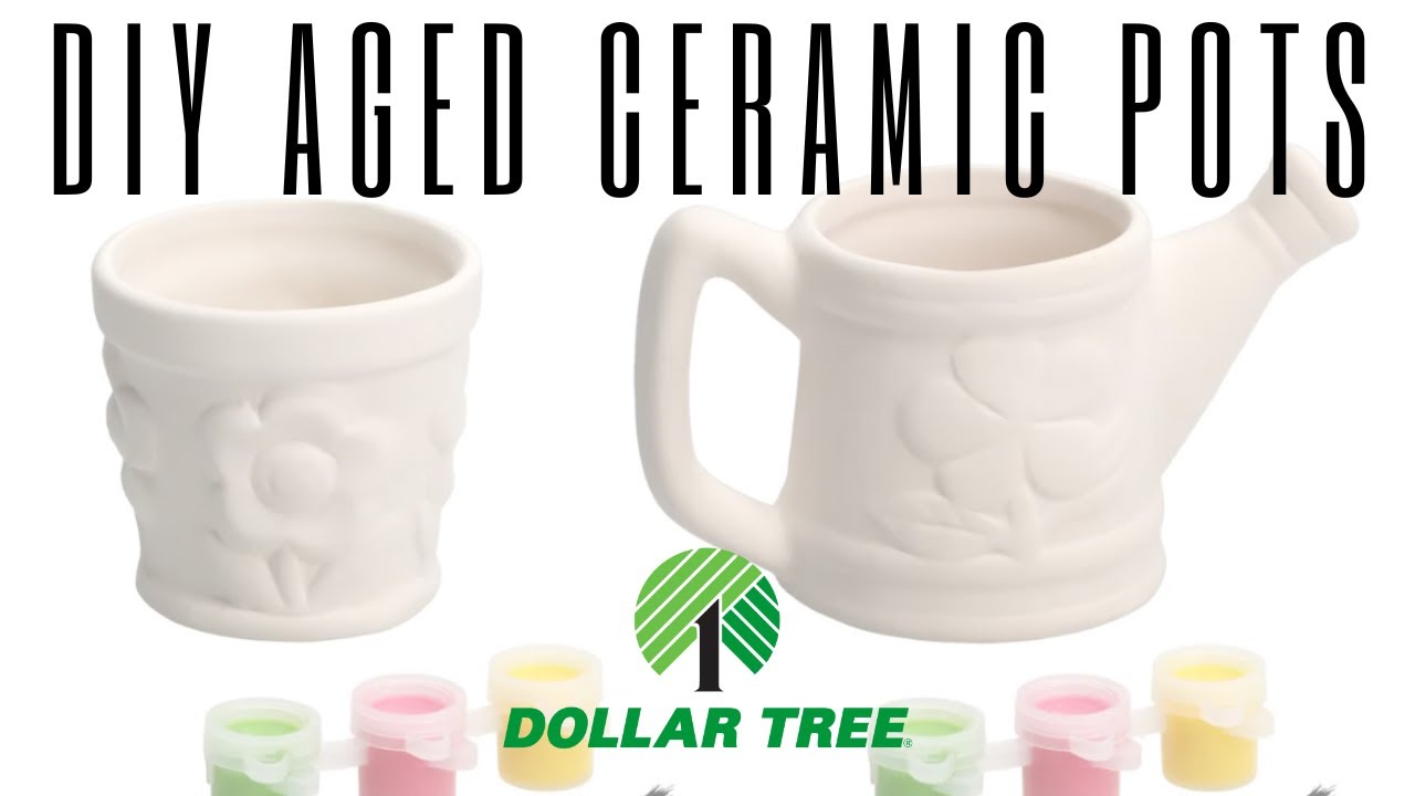 DIY aged ceramic pots Dollar Tree YouTube