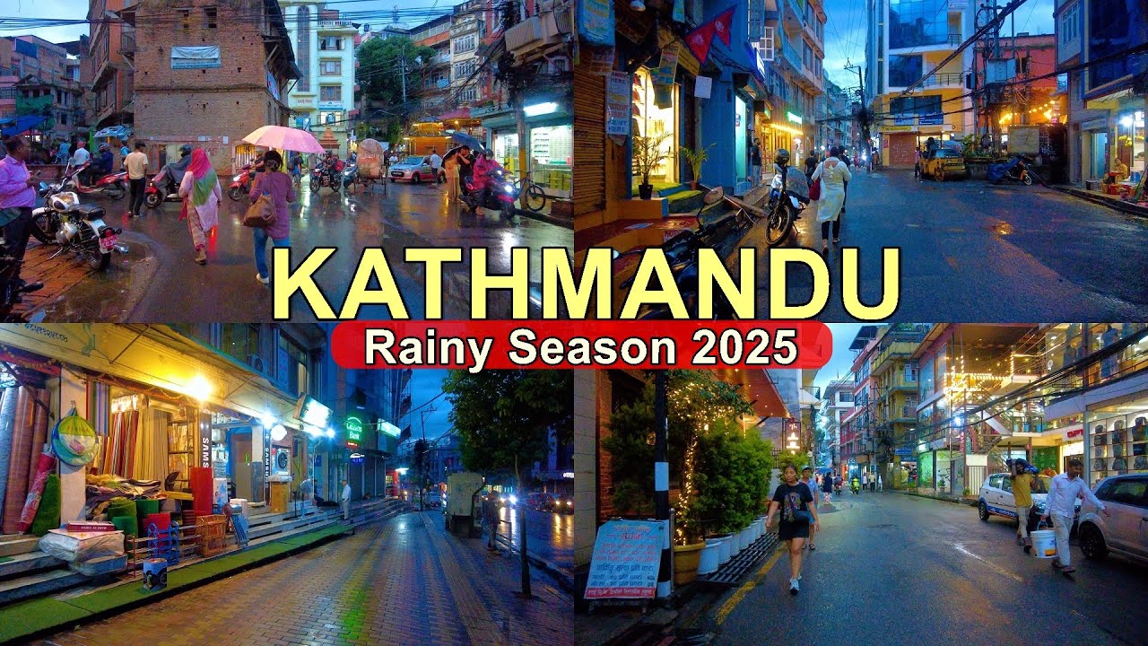 Rainy Kathmandu 2025 Summer Night Walk Chhetrapati to Sorhakhutte 🇳🇵 Nepal Walking Tour [4K/60fps]