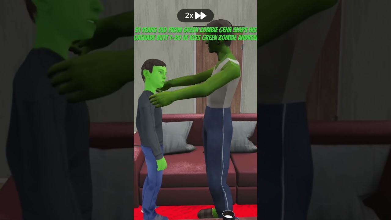 51 YEARS OLD FROM GREEN ZOMBIE GENA SLAPS HIS GRENADE BUTT FROM 1-20 HE KISS GREEN ZOMBIE ANDREW