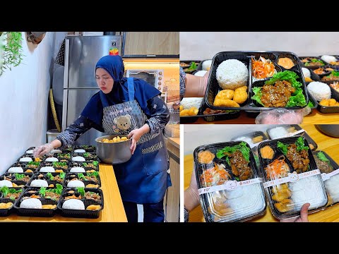 RESEP 40 PORSI PAKET AYAM TERIYAKI 20 RIBUAN ALA HOKBEN‼️#niahermanto #ayamteriyaki #bento
