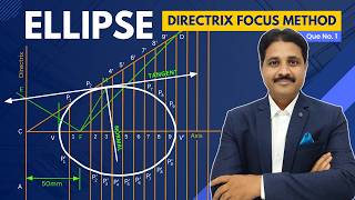 How to draw Ellipse by Directrix focus method | Problem No. 1 | Engineering Drawing
