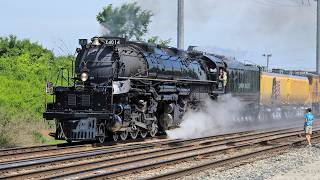 [HD] Union Pacific 4014 "Big Boy" Steam Locomotive in Elmhurst and LaGrange, IL - Plus Bonus Action!
