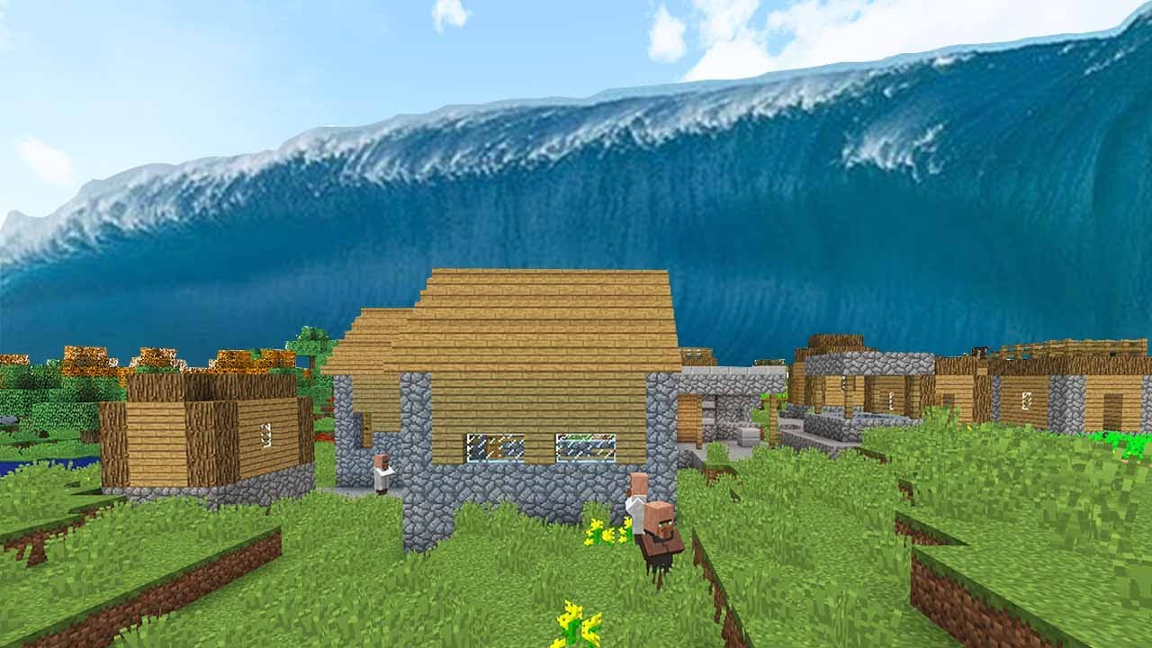 UN TSUNAMI GIGANTE ESTÁ DESTRUYENDO EL MUNDO – Minecraft juegos mods videos descargar