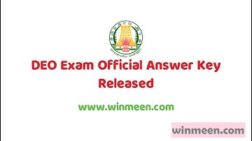 DEO Exam Official Answer Key 2019 Released