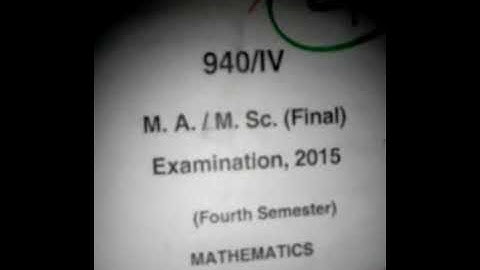 Questions papers MSc Mathematics Gorakhpur University Mathematics MSc 2015  s  7007860070(3)