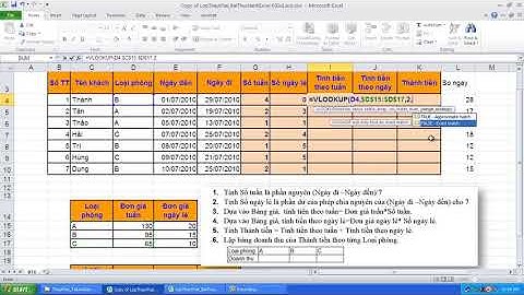 Tin học đại cương - BTExcel06