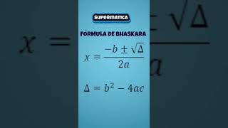 FÓRMULA DE BHASKARA #shorts #matematica #algebra