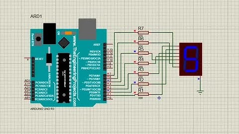 Seven segment LED simulation in proteus using arduino.