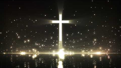 Golden beautiful cross particle light show | loop video background