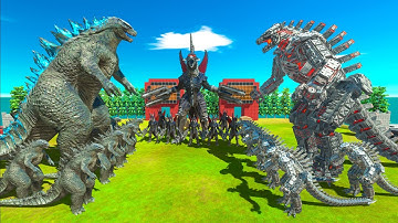 GODZILLA 2014 VS MECHAGODZILLA 2021 VS GIGAN of Evolution Size Comparison Kaiju Monster War - ARBS
