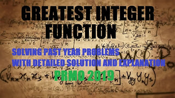 PRMO Past year Problem/Greatest Integer Function